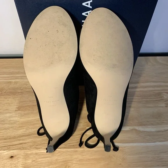 Women's‎ Cole Haan Emmett Lace Up Booties Clogs Shoes Size 7 Black Suede - Picture 7 of 8